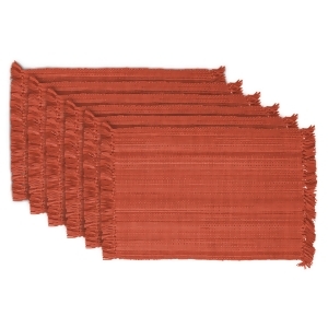 Set of 6 Variegated Spice Red Contemporary Patterned Decorative Placemats 19 x 13 - All
