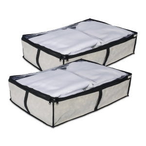 Set of 2 Gray Damask Patterned Soft Storage Bins with Zipper Closure 24 - All