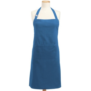32 x 28 Blue Solid Pattern Adjustable Chefs Apron with Pockets - All