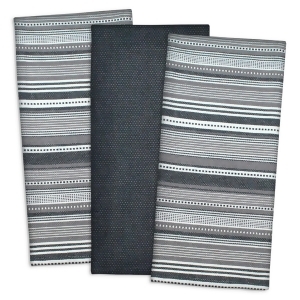 Set of 3 Soothing Colored Urban Stripe Pattern Decorative Dishtowel 72 - All