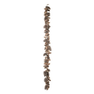 6' Country Cabin Pre-Lit Pine Cone Jute Artificial Christmas Garland 6' Warm Clear Led Lights - All