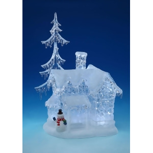 17.1 Led Short Snow Icicle House Palace with Snowman Table Top Decor - All