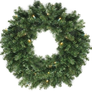 24 Canadian Pine Artificial Christmas Wreath Warm Clear Led Lights - All