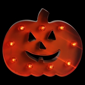 10 Led Lighted Orange Marquee Pumpkin Halloween Decoration Orange Lights - All