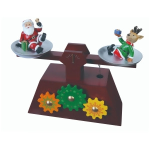 Pack of 2 Musical Santa and Reindeer Scale Gear Table Top Decorations 6.5 - All