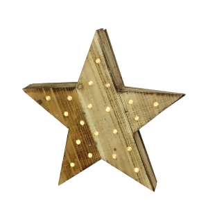 15.5 Luxury Lodge Led Lighted Country Rustic Natural Wooden Star Christmas Decoration - All