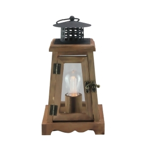 10 Brown and Black Led Lighted Trapezoid Hanging Indoor Lantern - All