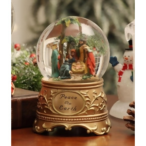 Pack of 2 Inspirational Peace on Earth Nativity Christmas Water Globes 5.3 - All