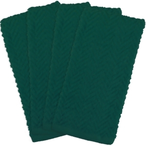 Set of 4 Dark Green Zigzag Pattern Rectangle Kitchen Dish Towels 18 x 28 - All