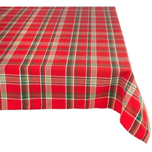 Red and Green Plaid Patterned Decorative Rectangular Tablecloth 80 x 60 - All