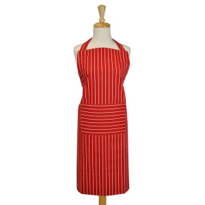 35 Tango Red and White Striped Design Unisex Chef Apron with Adjustable Strap - All