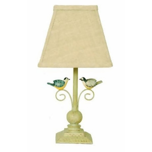 Set of 2 Bird Figure Accent Lamps with Square Fabric Shades 12 - All