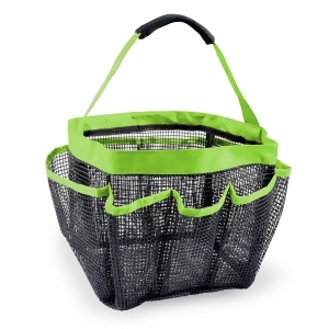 8 x 8 Lime yellow and black Mesh prtable collapsible shower caddie - All