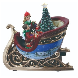 Set of 2 Musical Led Sleighs with Joyful Children and Presents Table Decor 7.3 - All