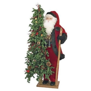 57 Father Christmas Santa Birdwatcher with Pre-Lit Tree Clear Led Lights - All