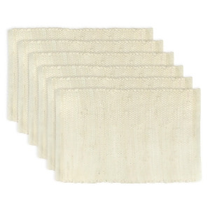 Set of 6 Natural Neutral Colored Chunky Pattern Rectangular Cloth Placemats 19 - All