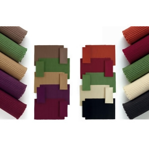 Set of 6 Sage Green Ribbed Design Rectangular Placemats 13 x 19 - All