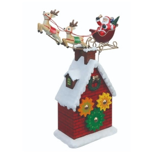 Pack of 2 Santa and Reindeer Rooftop Gear Table Top Decorations 10.3 - All