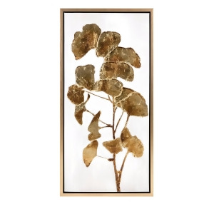 Luxe Golden Ginkgo Leaves Framed Oil Painting 40 x 20 - All