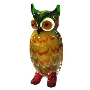 7.75 Elf Owl Multicolored Handcrafted Art Glass Figurine - All