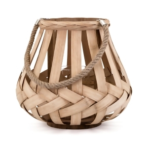 13 Large Woven Bamboo Pillar Candle Lantern with Hemp Handle - All