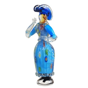 13.5 Blue and Amber Handcrafted Art Glass Arciala Figurine - All