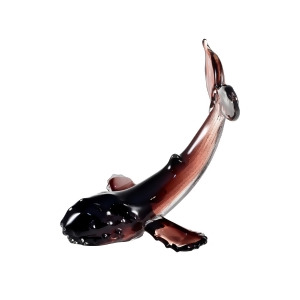 12 Maroon and Clear Whale Art Glass Figurine - All