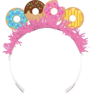 Club Pack of 12 Vibrantly Colored Donut Time Party Tiara Headbands 9.5 - All