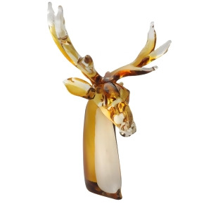 16 Amber and Clear Reindeer Art Glass Figurine - All