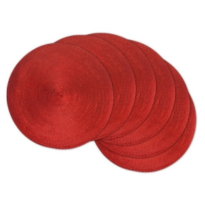 Set of 6 Metallic Red Contemporary Designed Decorative Round Placemats 14.75 - All