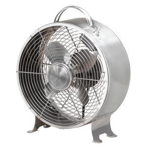 12.5 Silver Stainless Retro Metal Two Speed Adjustable Tilt Portable Floor Fan - All