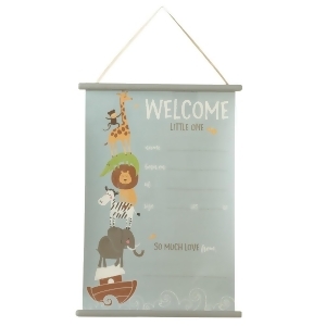 Set of 4 Noah's Ark Welcome Little One Birth Announcement Wall Hangings 17 - All