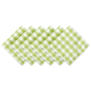 Pack of 6 Lime Green and White Plaid Checkered Cloth Napkins 20 - All