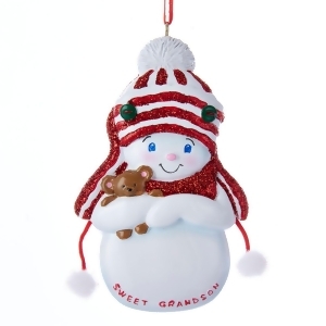 Club Pack of 12 Vibrantly Colored Decorative Sweet Grandson Signed Snow-Boy Ornaments 4 - All