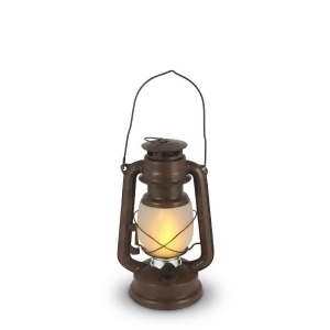 Set of 2 Brown and Silver Colored Antique Style Led Lantern with Frosted Glass Globe Body 9.5 - All