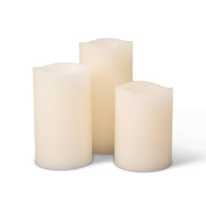 Set of 3 Brown Glow Wick Led Candles with Wavy-Edged Top and Vanilla Scented 6 - All