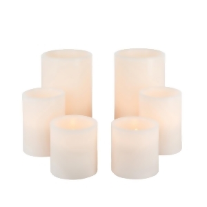 Set of 6 Bisque Colored Wax Decorative Warm White Led Candle Lights 6 - All