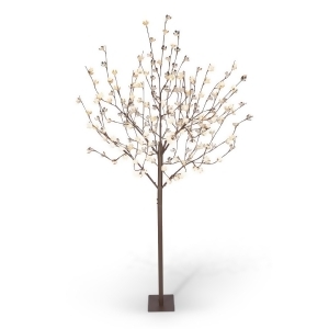 8' Brown Electrically-Powered Led Lights Blossom Tree with Seven Branches - All