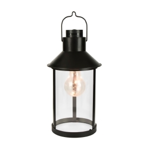 10.82 Clear and Black Glossy Finish Edison Bulb Lantern with Handle - All