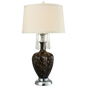 31 Black Brown and Chrome Decorative Led Table Lamp - All