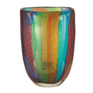 7.5 Multicolored Hand Blown Art Glass Vase - All
