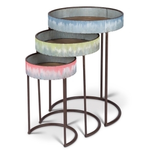 Set of 3 Vibrantly Colored Distressed Finished Side Tables 17.91 - All