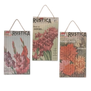 Set of 3 Orange and Green Decorative Seed Packet Wall Art with Hanger 32.13 - All