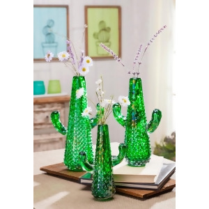 Set of 3 Subtle Colored Decorative Rectangular Wire Cactus Wall Art 15.7 - All