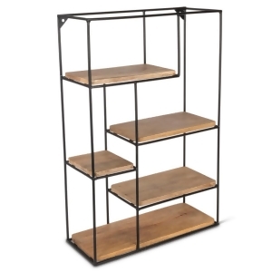 Brown and Black Rectangle Decorative Multi-Tier Shelving Unit 24 - All
