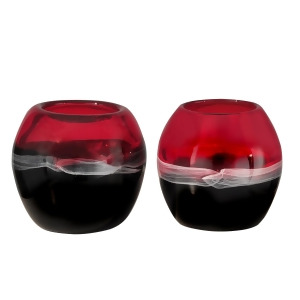 Set of 2 Apple Shaped Art Glass Votive Candle Holders 4 - All