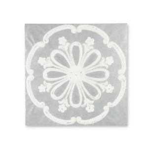 24 Gray and White Galvanized Floral Pattern Sand Dollar Wall Decor - All