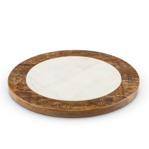 18 White and Brown Antique-Inspired Inspirational Words Inscribed Lazy Susan - All