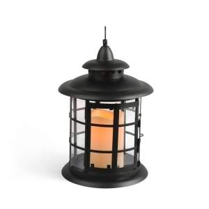 10 Matte Black and Brown Led Lighted Round Lantern with Steepled Roof - All