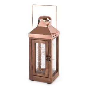 13.75 Rustic Brown Antique Style Indoor Accent Rectangular Lantern - All